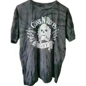 Guns N' Roses Paradise City T-Shirt Streetwear Tie Dye Gray White Size Medium